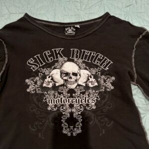 Sick bit**motorcycle long sleeve crop size xl